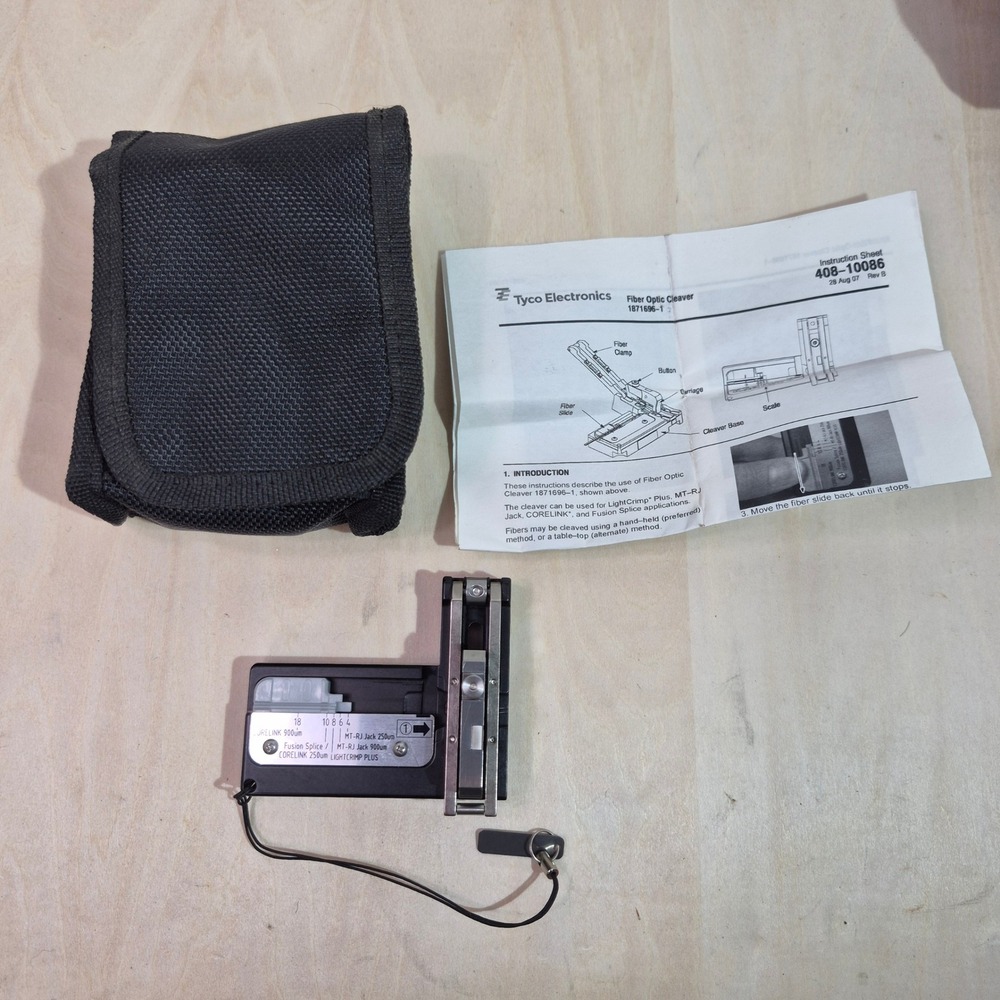 Tyco Electronics Fiber Optic Cleaver 1871696-1 with Case‎ & Manual Made in Japan